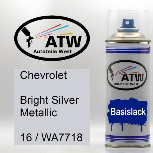 Chevrolet, Bright Silver Metallic, 16 / WA7718: 400ml Sprühdose, von ATW Autoteile West.